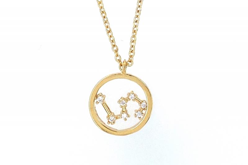 [Ozel] Vintage Vibe Glossy Brass Cubic Necklace